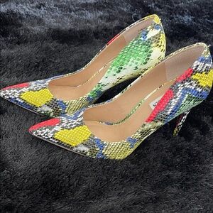 Steve Madden Multicolor Snake Print Heels